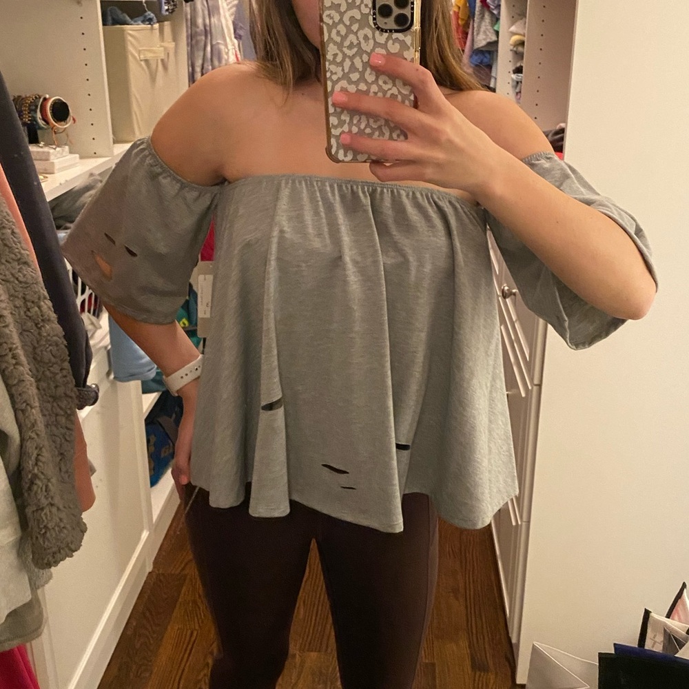 brand new off the shoulder lizard thicket top